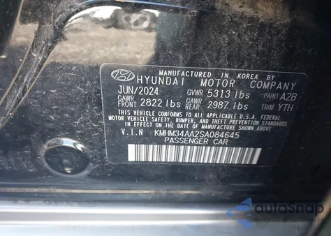 2025 Hyundai Ioniq 6 Sel from USA, damaged, VIN KMHM34AA2SA084645